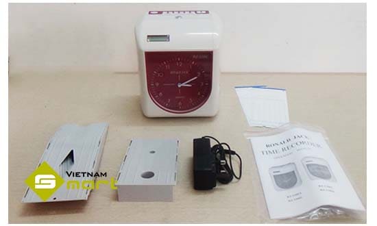 Máy chấm công thẻ giấy RJ-3300A Ảnh thực tế của máy chấm công RJ-3300A vừa khui hộp