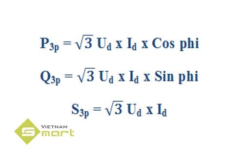 Công thức tính công suất điện xoay chiều 3 pha