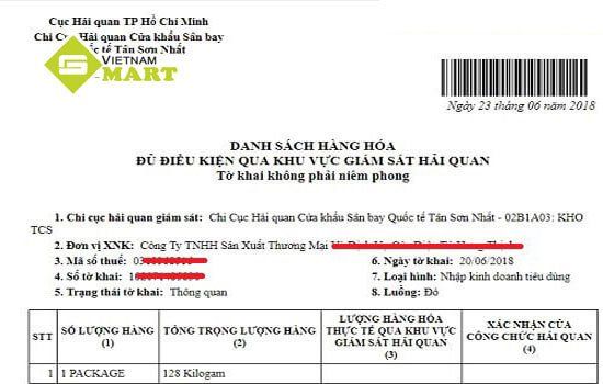 [Hướng dẫn] In mã vạch tờ khai hải quan