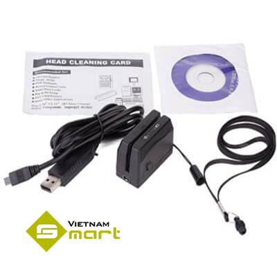 Đầu đọc thẻ từ Mini300 Ảnh thực tế của thiết bị đầu đọc mini300 cùng các phụ kiện