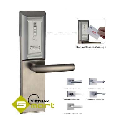 Khóa khách sạn Mifare 930SS-3-DMF1 Khóa cửa khách sạn Hune 930SS-2-DMF1 đọc thẻ từ