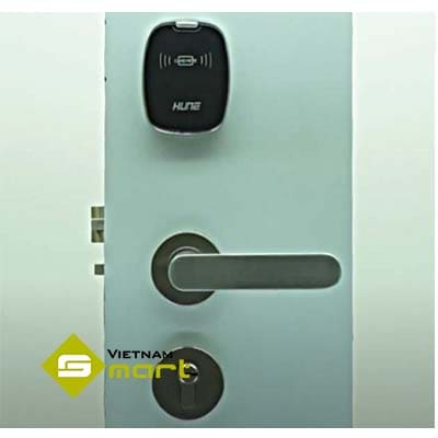 Khóa khách sạn Mifare 6100SL-DMF1 Mô hình cấu tạo khóa cửa khách sạn 6100SL-DMF1 ở bên ngoài