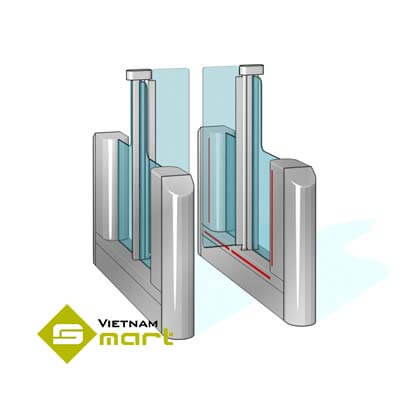 Cổng swing barrier Kaba HSB-E12 Mô phỏng thiết bị cổng swing HSB-E12