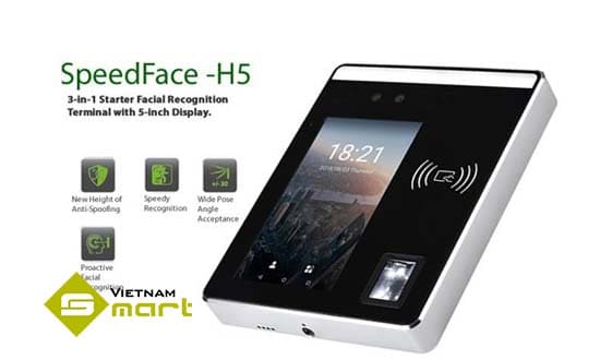 Nhận diện khuôn mặt SpeedFace-H5 được tích hợp nhiều công nghệ