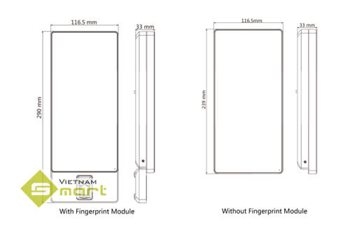 Máy chấm công khuôn mặt Hikvision DS-K1T671 Kích thước tổng quan của máy chấm công khuôn mặt Hikvision DS-K1T671