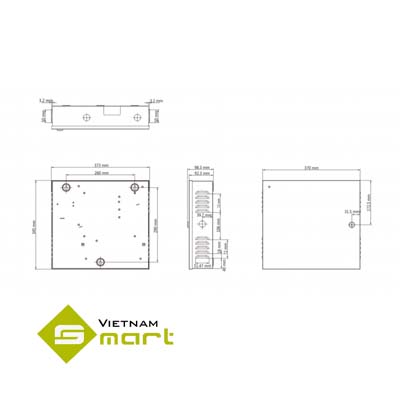 Kích thước bộ điều khiển trung tâm DS K2601T