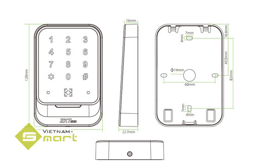 Đầu đọc thẻ chống sao chép NFC và QRCode ZKTeco QR600-H Đầu đọc thẻ chống sao chép NFC và QRCode ZKTeco QR600-H