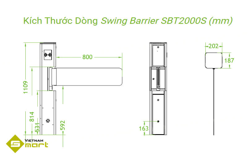 Cổng Swing Barrier SBT2000S