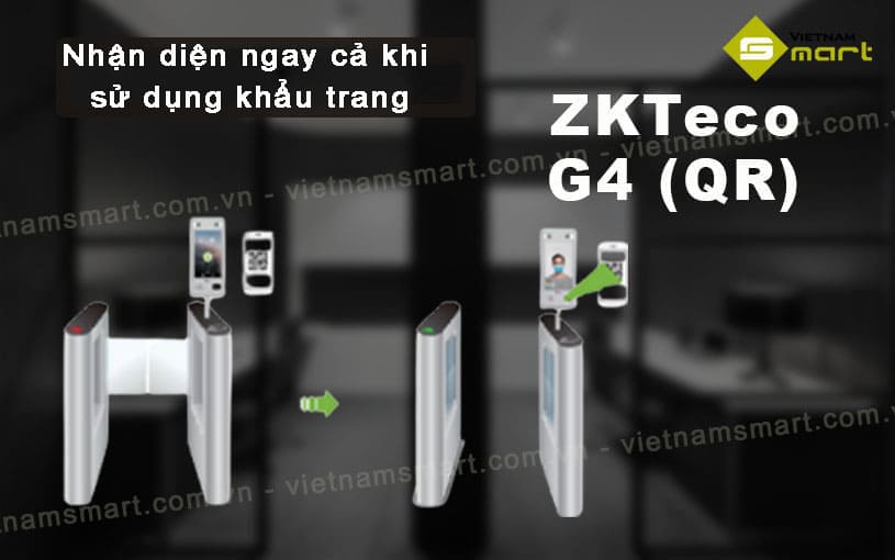 Máy chấm công khuôn mặt kết hợp QRcode ZKTeco G4(QR) G4(QR) xác minh ngay cả khi đeo khẩu trang
