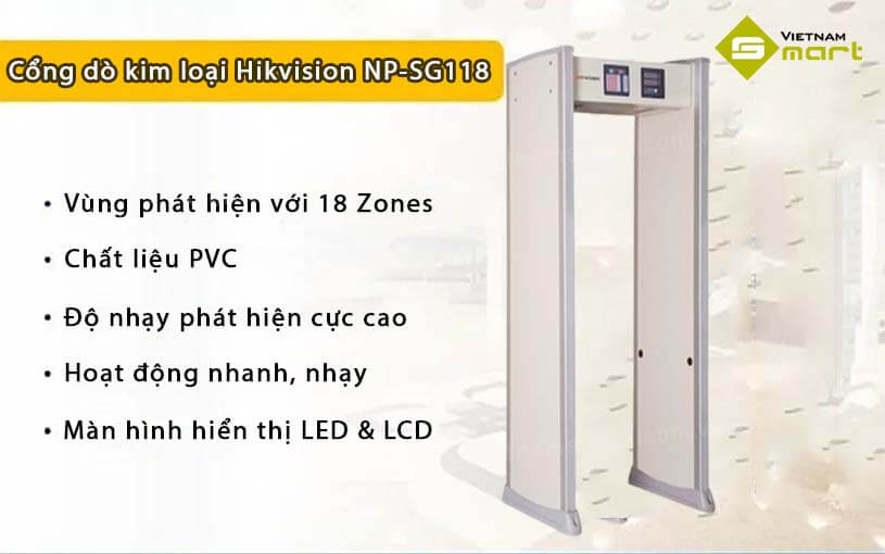 Giới thiệu về thiết bị cổng từ dò kim loại Hikvision NP-SG118