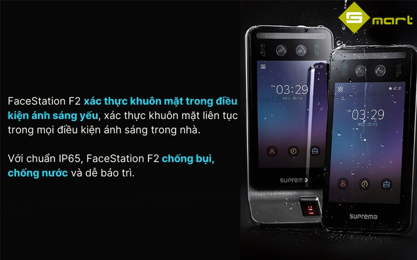 FacestationF2 chống bụi và nước hiệu quả