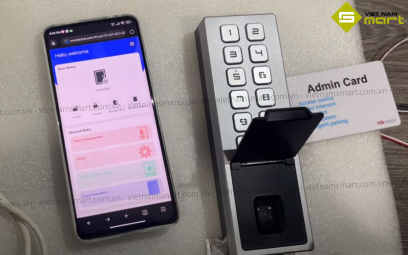 Máy chấm công vân tay Hikvision DS-K1T502DBFWX Kết nối máy chấm công DS-K1T502DBFWX với điện thoại