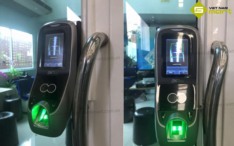 Máy Chấm Công Khuôn Mặt ZKTeco MultiBio 700 Lắp đặt model MultiBio 700 trong thực tế