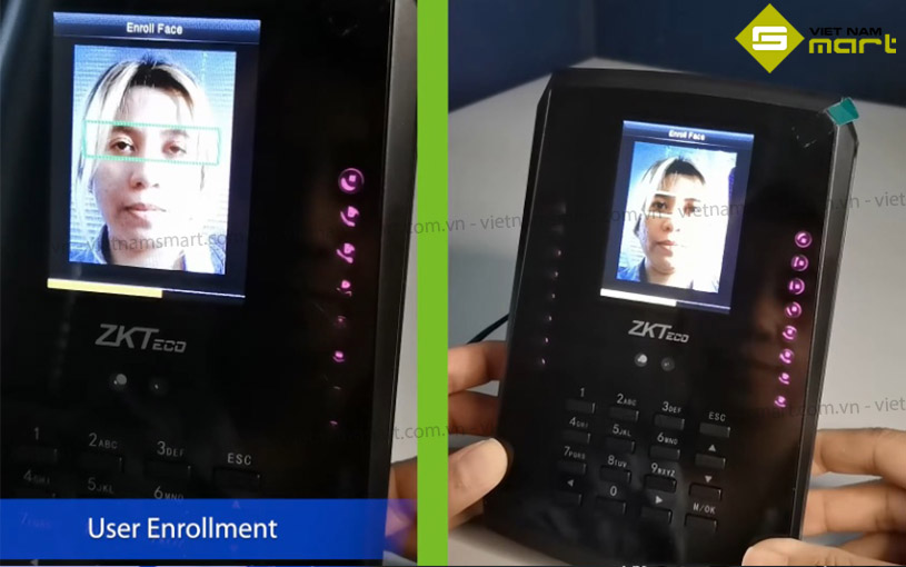 Máy chấm công khuôn mặt ZKTeco KF460 Lấy mẫu gương mặt trên model KF460 ZKTeco