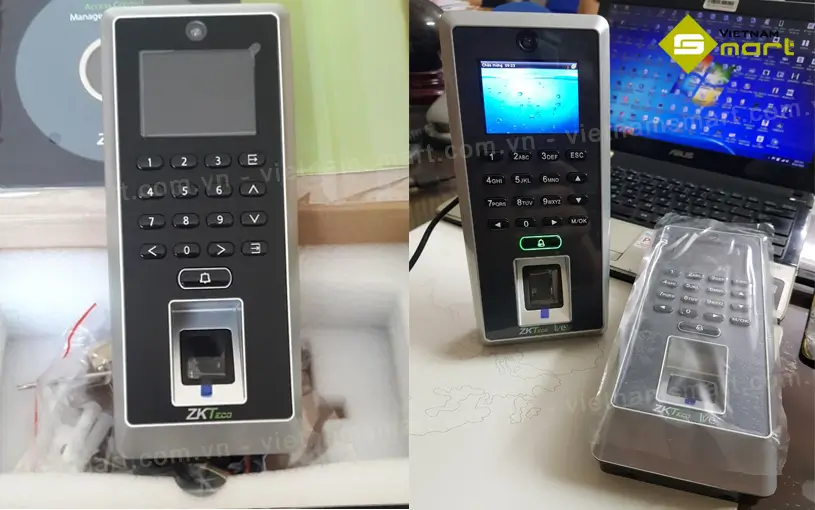 Ảnh thực tế máy chấm công vân tay kiểm soát cửa F21