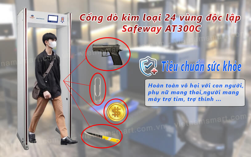 Cổng dò kim loại Safeway AT300C hiện đại được nhập nguyên chiếc bởi VietnamSmart