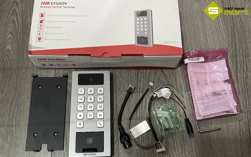 Máy chấm công vân tay Hikvision DS-K1T502DBFWX Trọn bộ máy chấm công Hikvision DS K1T502DBFWX