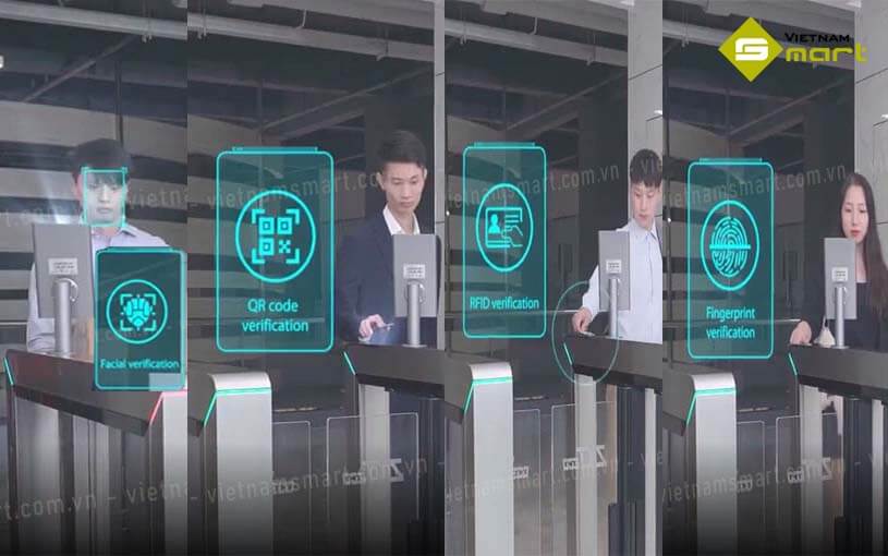 Cổng swing barrier ZKTeco Mars - B1000 Cổng Mars - B1000 hỗ trợ đa dạng phương thức xác thực