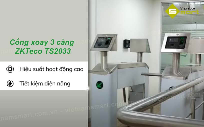 Cổng xoay 3 càng ZKTeco TS2033 Giới thiệu về cổng xoay 3 càng ZKTeco TS2033