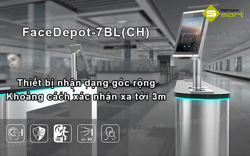 Máy chấm công kiểm soát truy cập bằng khuôn mặt ZKTeco FaceDepot-7BL(CH)