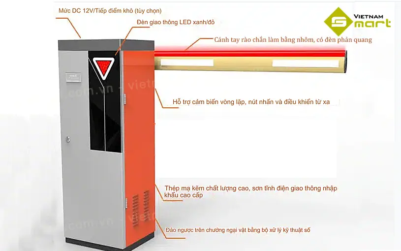 Barrier tự động FJC-D38 Cấu tạo của barie tự động FJC-D38