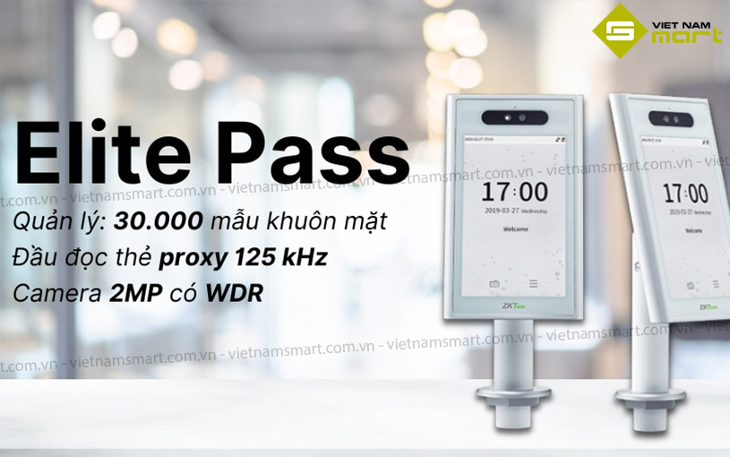 Máy chấm công khuôn mặt ZKTeco Elite Pass Thiết bị đầu cuối chấm công nhận diện khuôn mặt Elite Pass