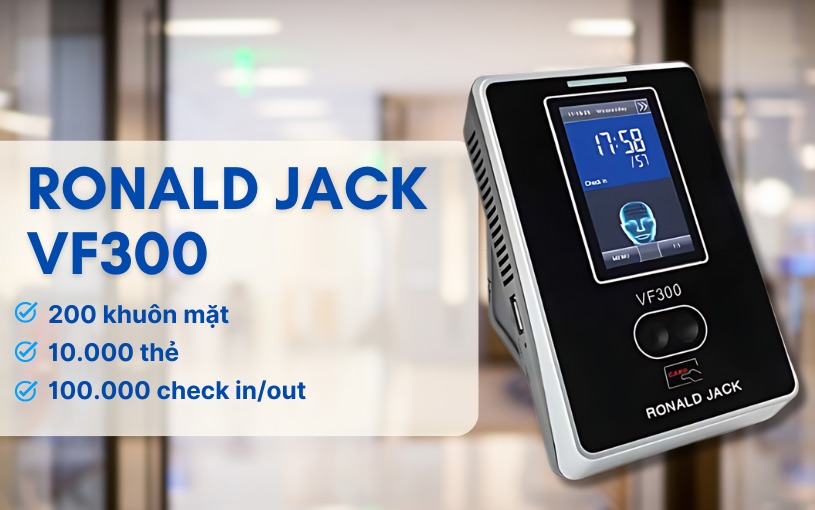Máy chấm công khuôn mặt Ronald Jack VF300 Máy chấm công nhận dạng khuôn mặt VF300