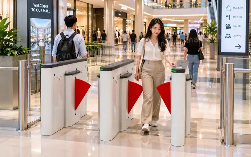 Cổng phân làn tự động ZKTeco Saturn-F1200 thuộc dòng Flap Barrier Cổng phân làn tự động ZKTeco Saturn-F1200 thuộc dòng Flap Barrier chính hãng được phân phối bởi VietnamSmart
