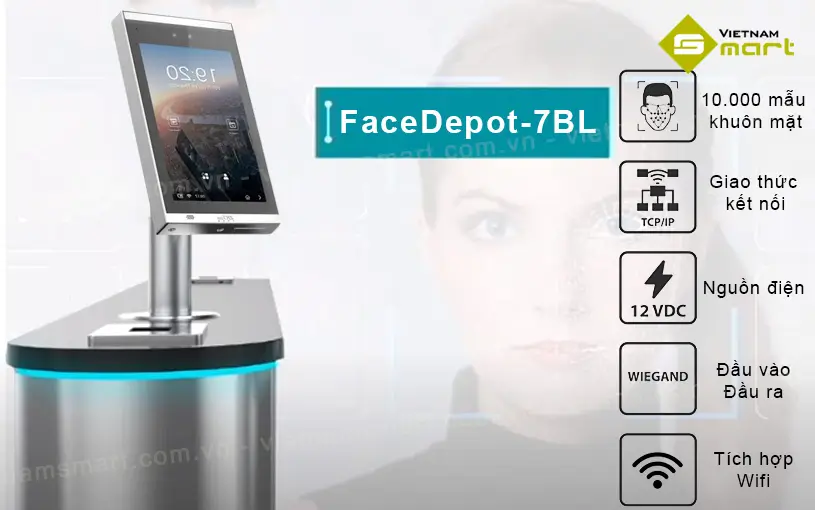 Máy chấm công kiểm soát truy cập bằng khuôn mặt FaceDepot-7BL