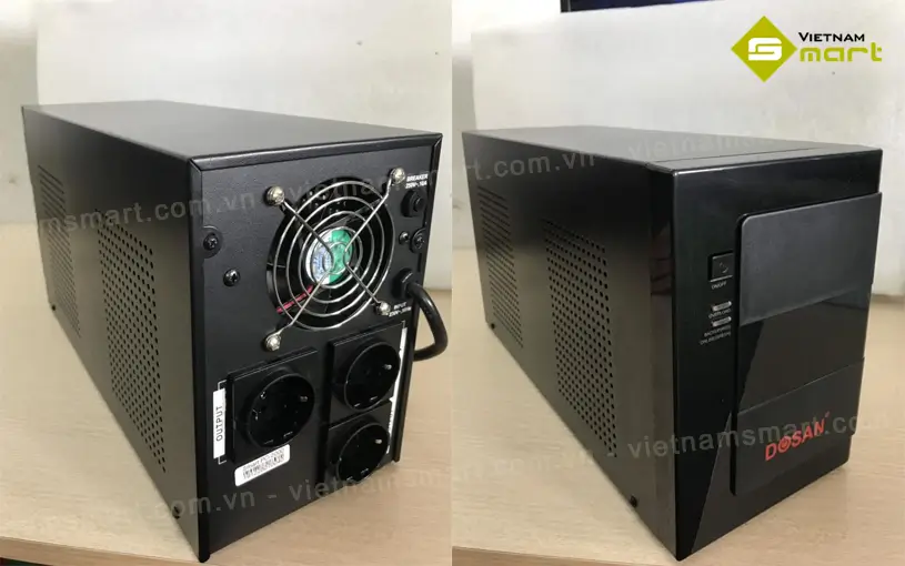 Ảnh thực tế mặt trước và mặt sau bộ lưu điện Dosan Smart PC-2000