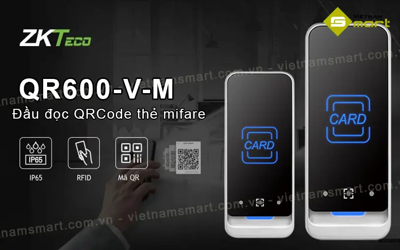 Đầu đọc mã vạch QRCode thẻ ZKTeco QR600-V-M Đầu đọc mã vạch QRCode thẻ mifare ZKTeco QR600-V-M