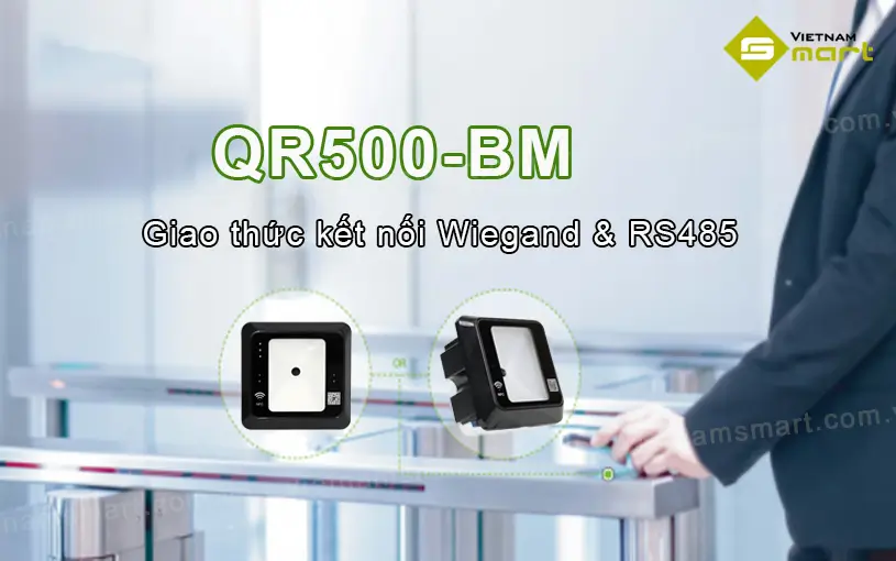 Đầu đọc mã vạch ZKTeco QR500-BM kết nối với cổng an ninh