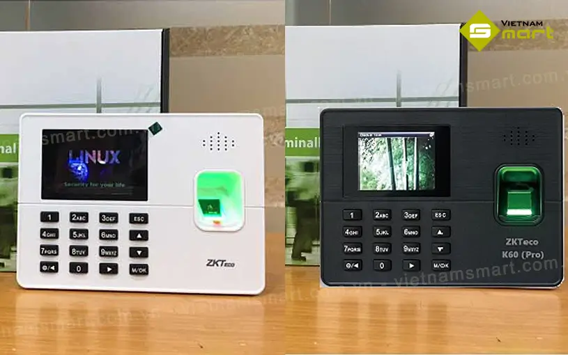 Máy chấm công vân tay ZKTeco K60 Pro Máy chấm công vân tay K60-Pro có 2 màu đen và trắng