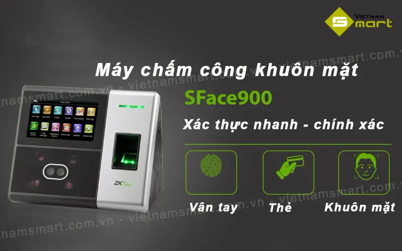 Máy chấm công khuôn mặt ZKTeco SFace900 SFace900 đa dạng về phương thức xác thực truy cập