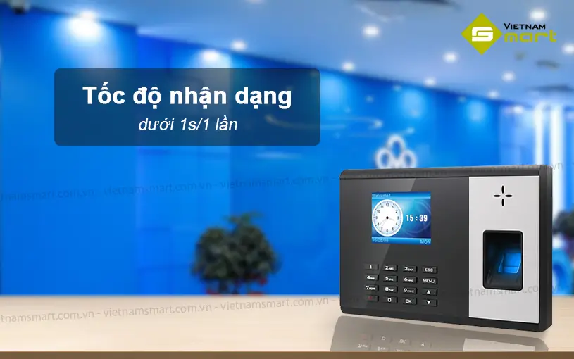 Máy chấm công vân tay Ronald Jack 3800Pro Tốc độ nhận diện của Ronald Jack 3800 Pro không quá 1 giây/người