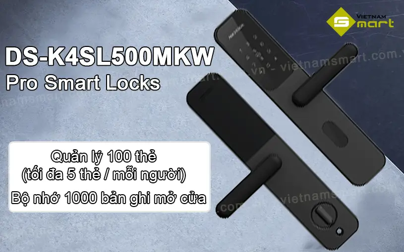 Khóa thông minh Hikvision DS-K4SL500MKW Khóa thẻ từ thông minh Hikvision DS-K4SL500MKW
