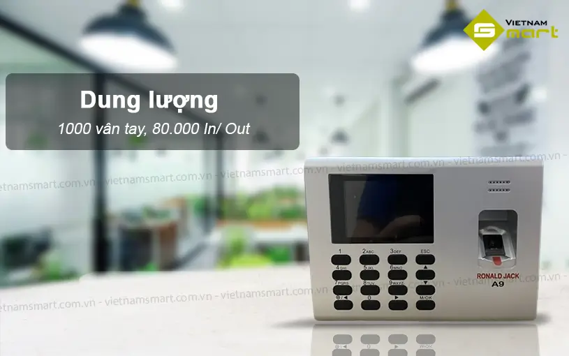 dung lượng máy chấm công ronald jack a9