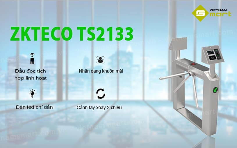 Cổng xoay 3 càng ZKTeco TS2133 Giới thiệu về cổng xoay 3 càng ZKTeco TS2133
