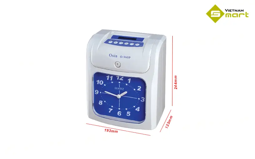 Máy chấm công thẻ giấy Osin O-960p kích thước