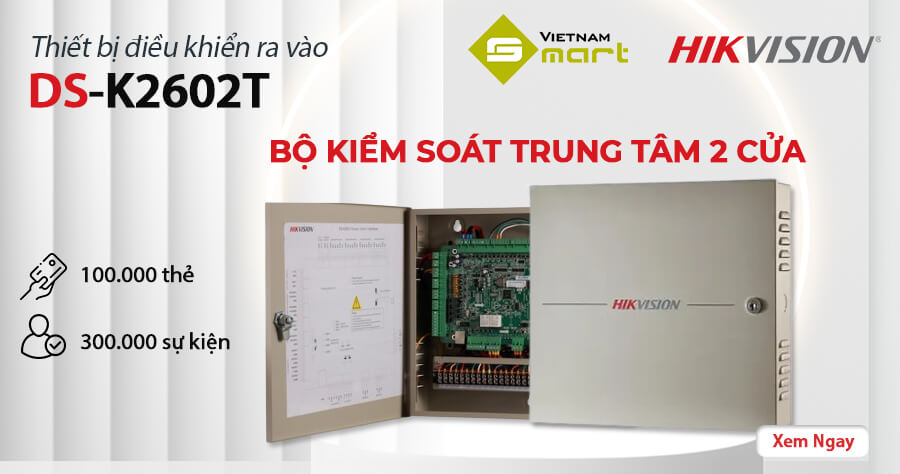 Bộ điều khiển trung tâm 2 cửa Hikvision DS-K2602T Bộ điều khiển trung tâm Hikvision DS-K2602T