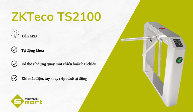 chức năng chính của cổng xoay 3 càng ZKTeco TS2100