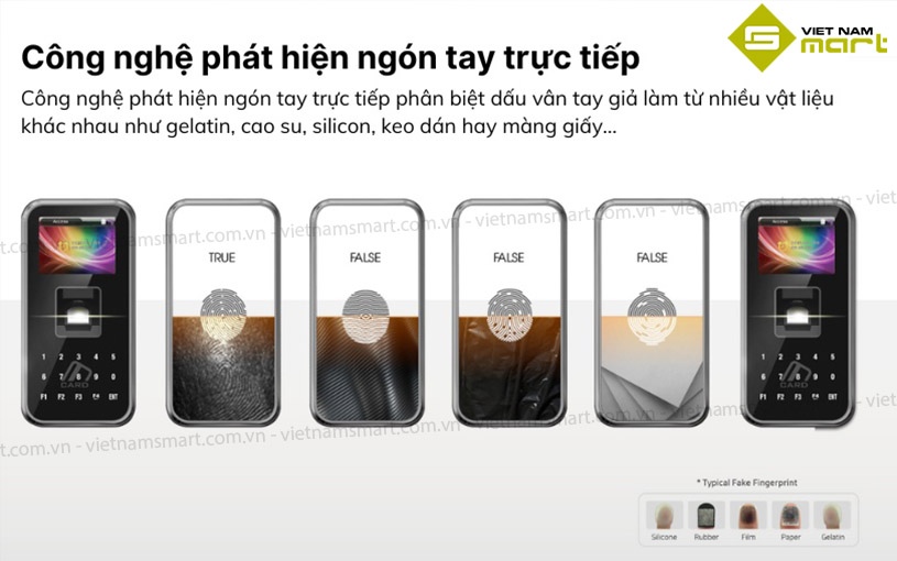 Máy chấm công vân tay Virdi AC-5000PLUS RF IK09 Khả năng chống làm giả vân tay của model AC-5000Plus RF IK09