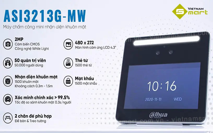Đặc điểm nổi bật của máy chấm công ASI3213G-MW