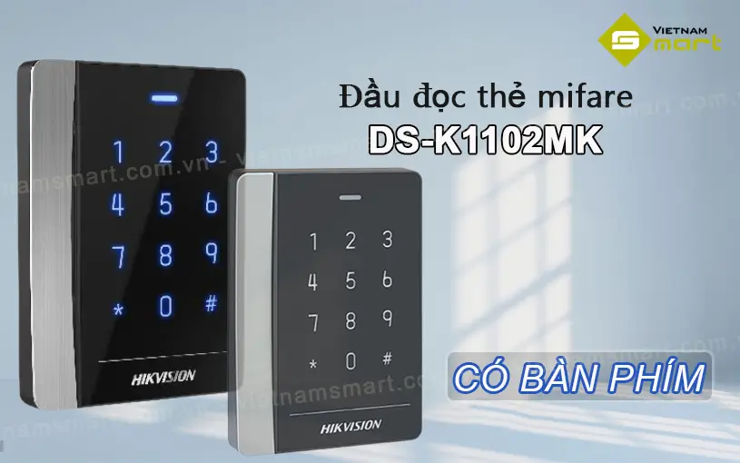 Đầu đọc thẻ mifare DS-K1102MK có bàn phím