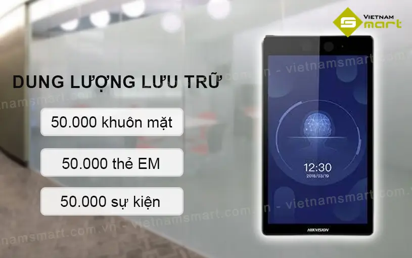 Máy chấm công khuôn mặt DS-K1T672E có bộ nhớ lớn