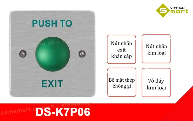 Nút exit thoát hiểm Hikvision DS-K7P06 Giới thiệu về nút exit thoát hiểm Hikvision DS-K7P06