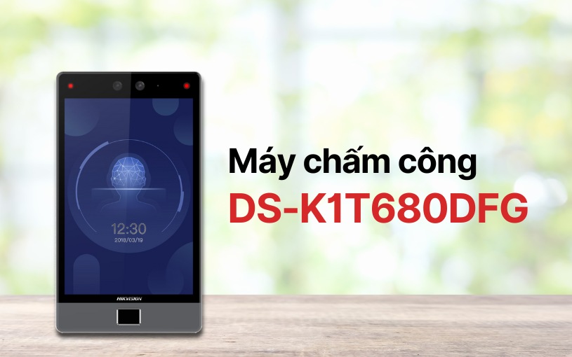Máy chấm công khuôn mặt Hikvision DS-K1T680DFG Giới thiệu máy chấm công Face ID model DS-K1T680DFG