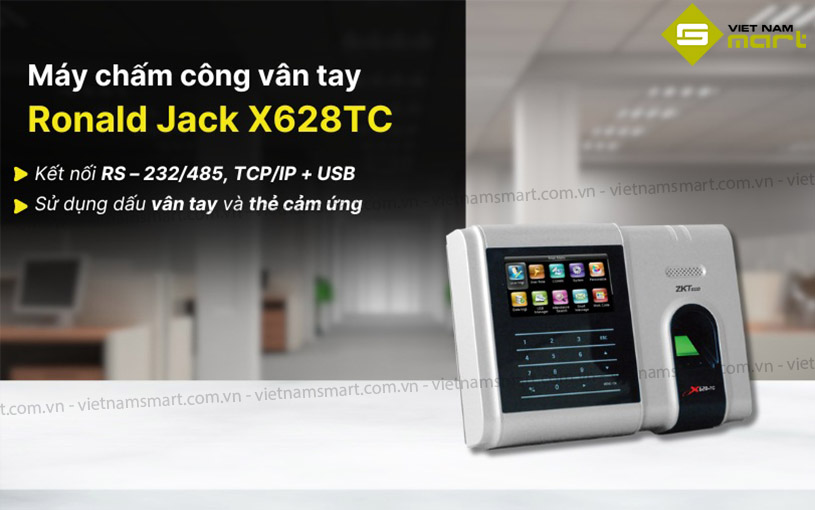 Máy chấm công vân tay Ronald Jack X628TC Giới thiệu máy chấm công Ronald Jack X628TC