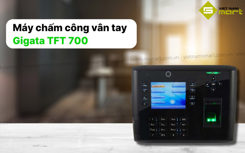 Máy chấm công vân tay Gigata TFT 700 Máy chấm công dấu vân tay Gigata TFT700