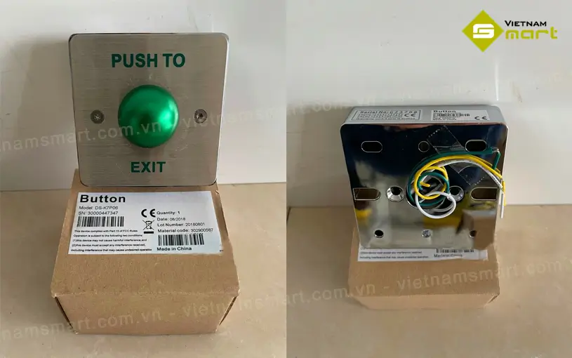 Nút exit thoát hiểm Hikvision DS-K7P06 Nút nhấn exit mở cửa khẩn cấp DS-K7P06